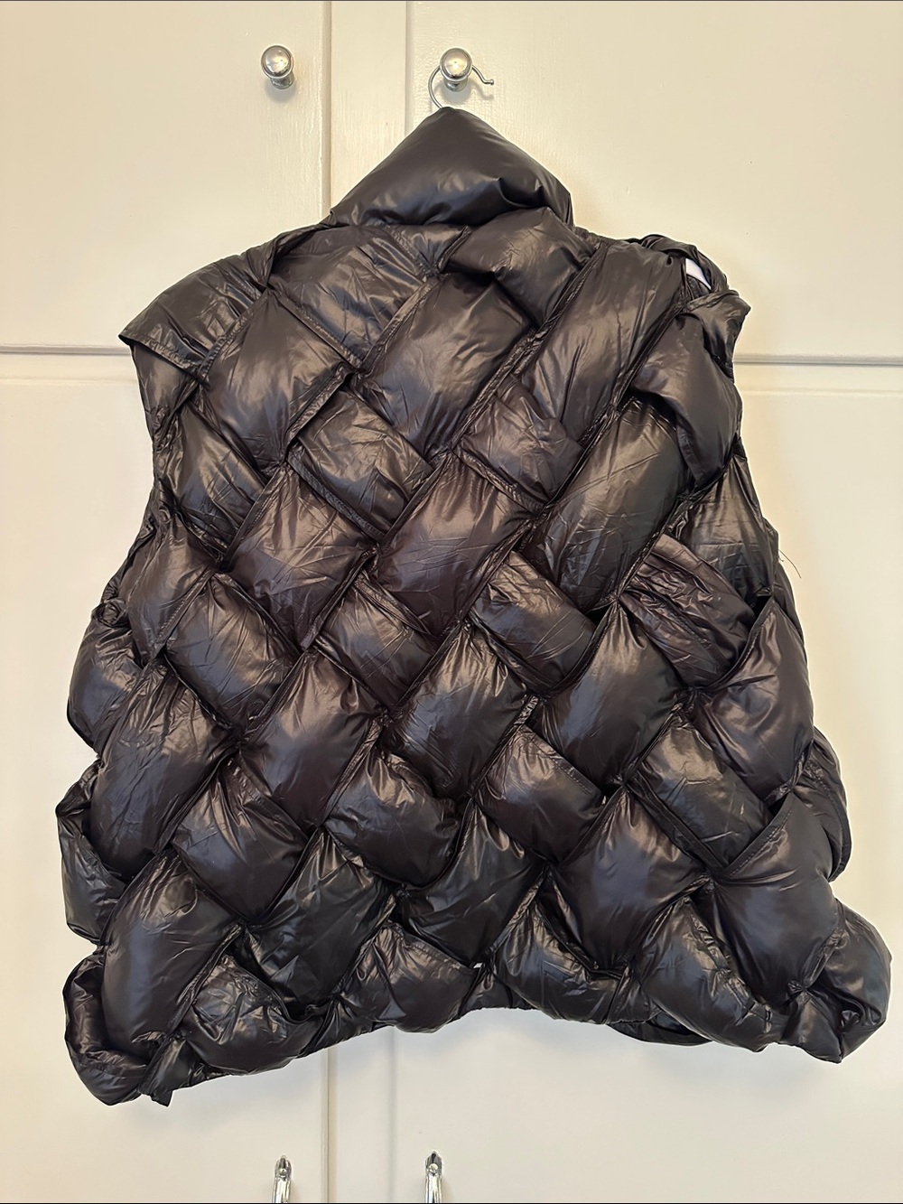 NWT Benaar Black Quilted Oversized Woven Puffer Vest - Picture 6 of 6
